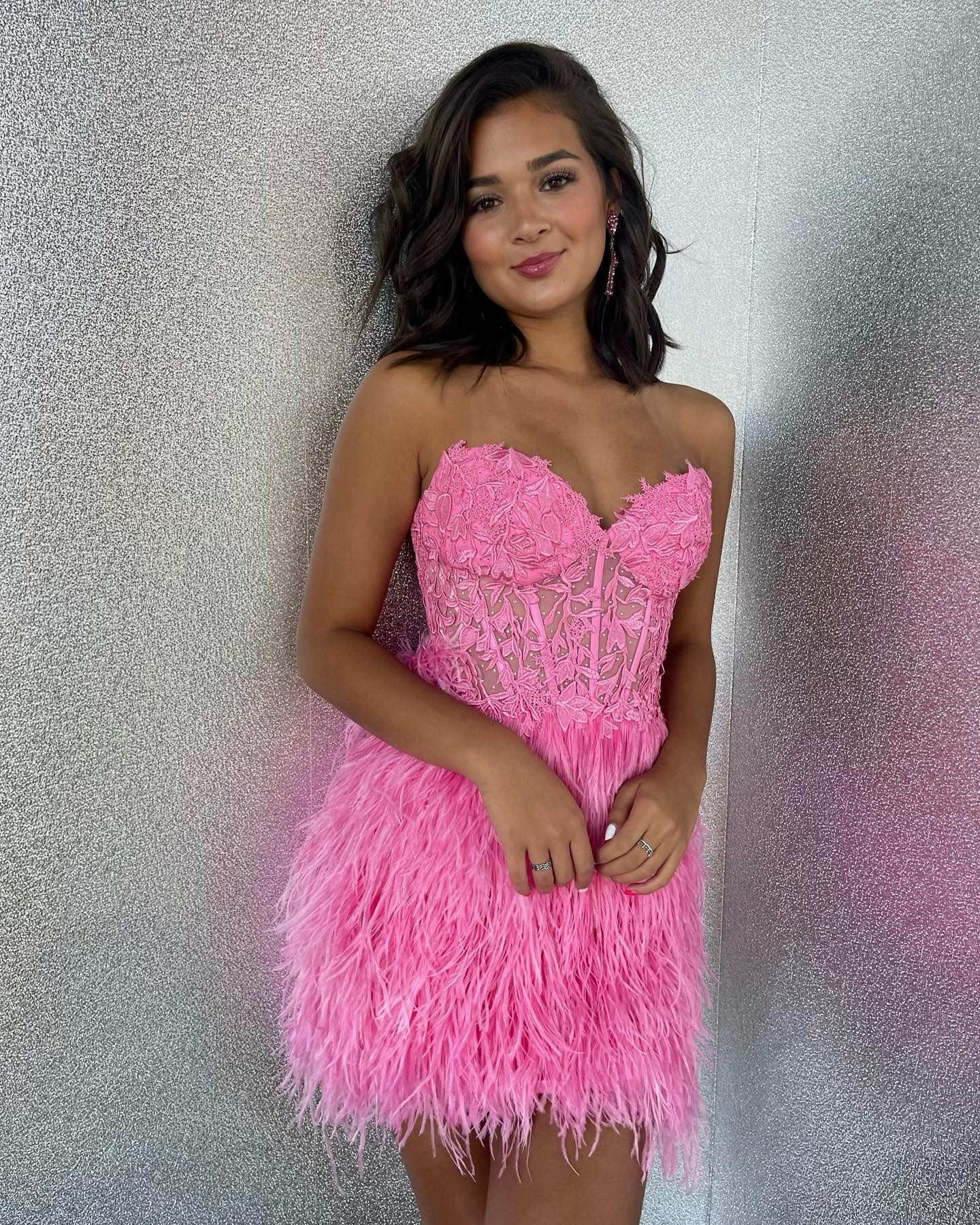 Feather Homecoming Dress 2023 Sweetheart Lady Hoco Formal Cocktail Party Gown Short Club Night Gala NYE Prom 8th Grade Semi-Formal Built-in Bones Pink Red Lilac Black