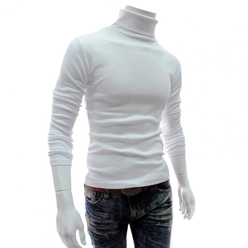 Mens Sweaters Long Sleeve Men Tshirt Turtleneck Men Pullover Soft Blouse Solid Color Stretchy Knitted Shirt Mens clothing for Autumn Winter 220912