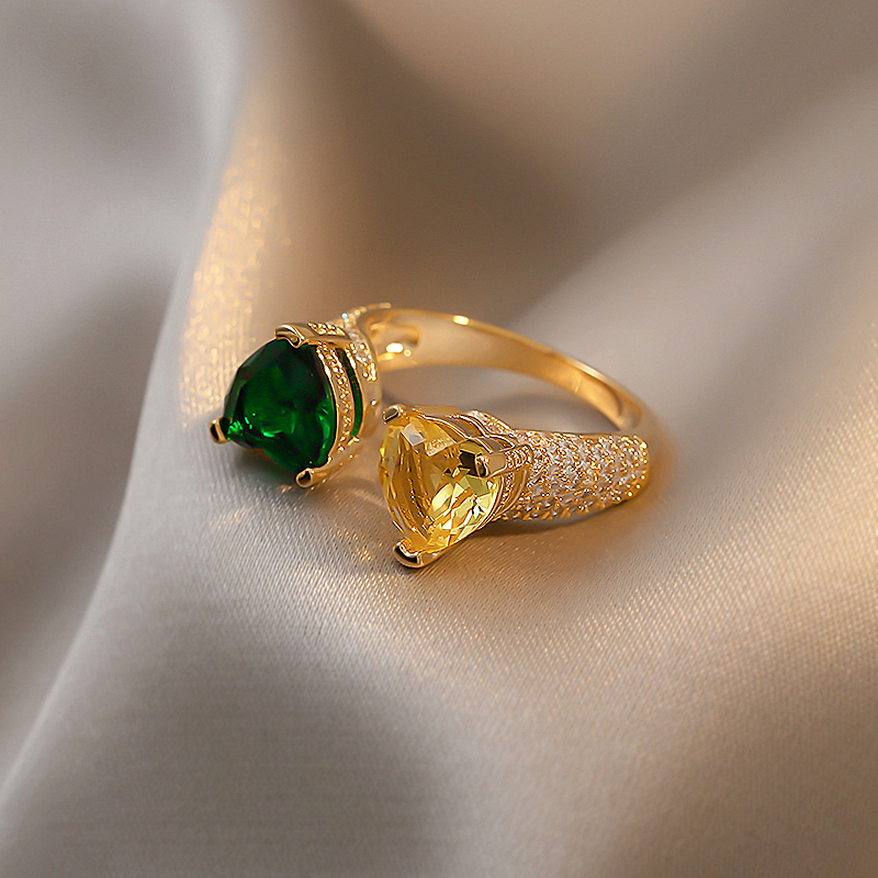 Bagues de luxe couleur Champagne vert or pour femmes, bijoux de mode néo gothique coréen, accessoires de fête Sexy pour filles, 2022
