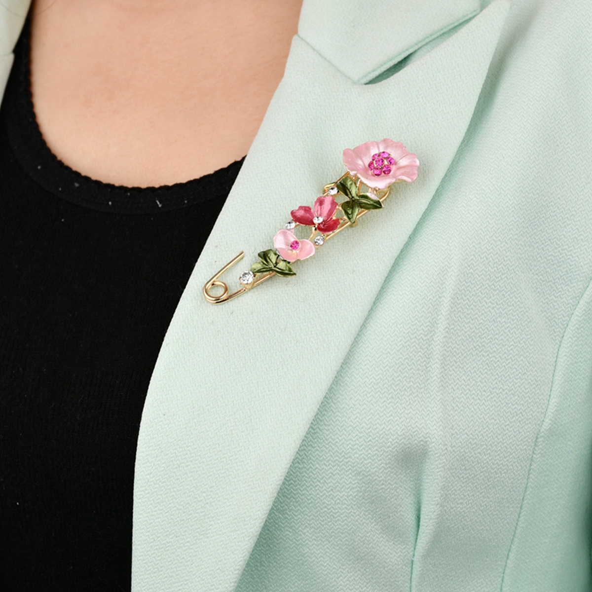 9 pezzi spilla smaltata fiore vintage spilla elegante spilla gioielli donna cardigan sciarpa abito abbigliamento accessori