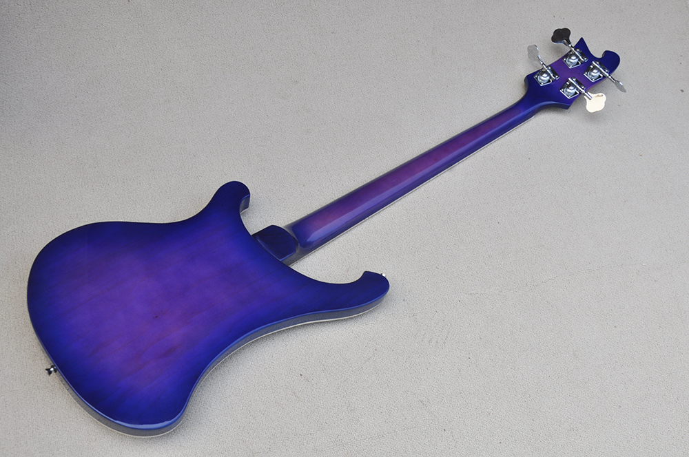 Transparente violette 4-saitige E-Bassgitarre mit Palisandergriffbrett. Kann individuell angepasst werden