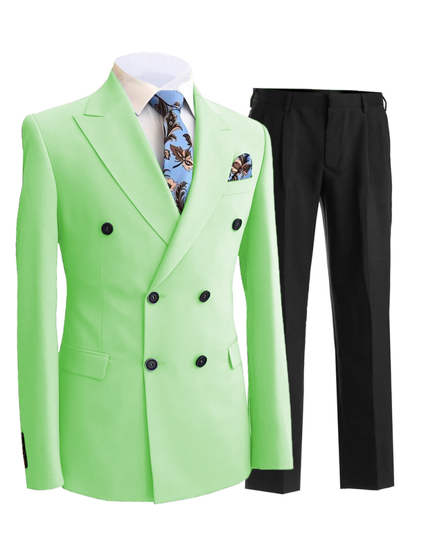 Erkekler Suits Blazers 2 adet beyefendi çift göğüslü yakalı blazer erkek takım elbise pantolonlu resmi beyaz bej ceket düğün damat smokin 220909