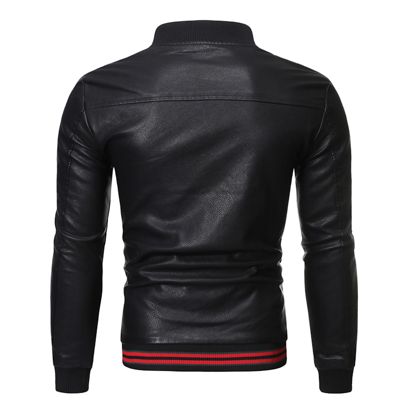 Chaqueta de cuero de imitación de cuero para hombre NEGIZBER Coreano PU Chaqueta de cuero para hombre Casual Color sólido Slim Fit 220912