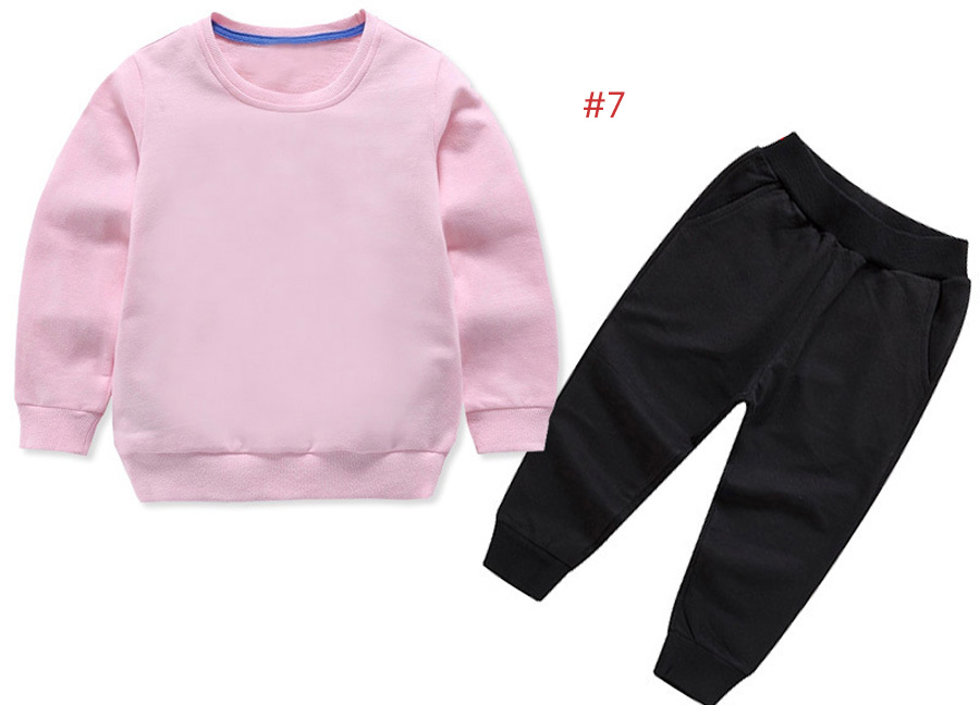 Ensembles de vêtements pour bébé en pur coton vêtements pour enfants col rond deux pièces pantalons à manches longues haut de gamme imprimé classique 2-8 ans pull de sport de printemps et d'automne