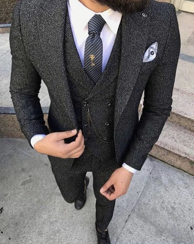 Herrenanzüge, Blazer, Herbst, hellweinrot, Tweed-Blazer-Sets für Männer, formelle Herrenanzüge, 3-teilig, Bräutigam-Hochzeitsanzug-Sets für Männer mit Weste und Hose 220909