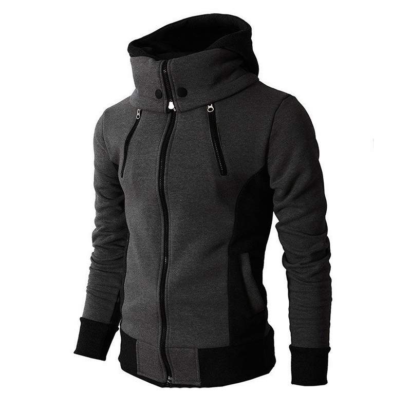 Herrtröjor tröjor dragkedja män jackor höst vinter casual fleece rockar bomber jacka halsduk krage mode huva male outwear smal fit hoody 220924