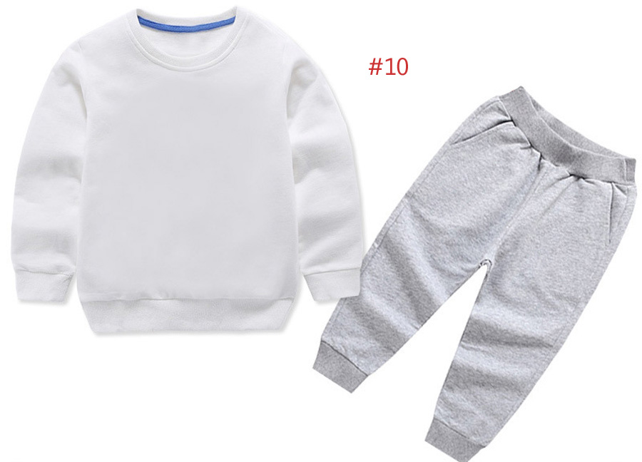 Ensembles de vêtements pour bébé en pur coton vêtements pour enfants col rond deux pièces pantalons à manches longues haut de gamme imprimé classique 2-8 ans pull de sport de printemps et d'automne