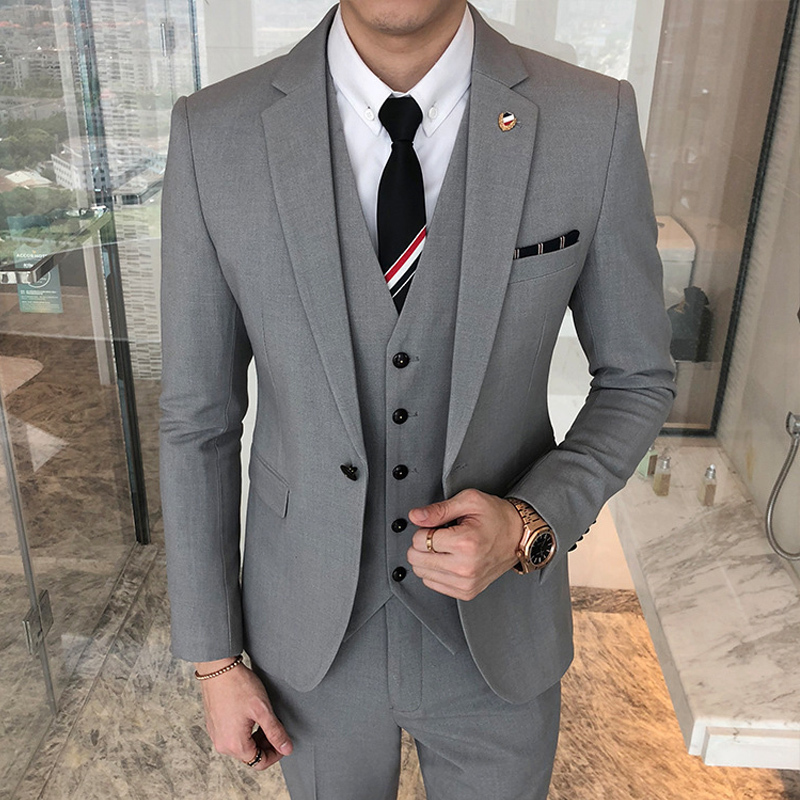 Men's Suits Blazers Slim Fit Business Men Suits for Dinner British Style Wedding Groom Tuxedo Male Fashion Jacket Vest with Pants 220909