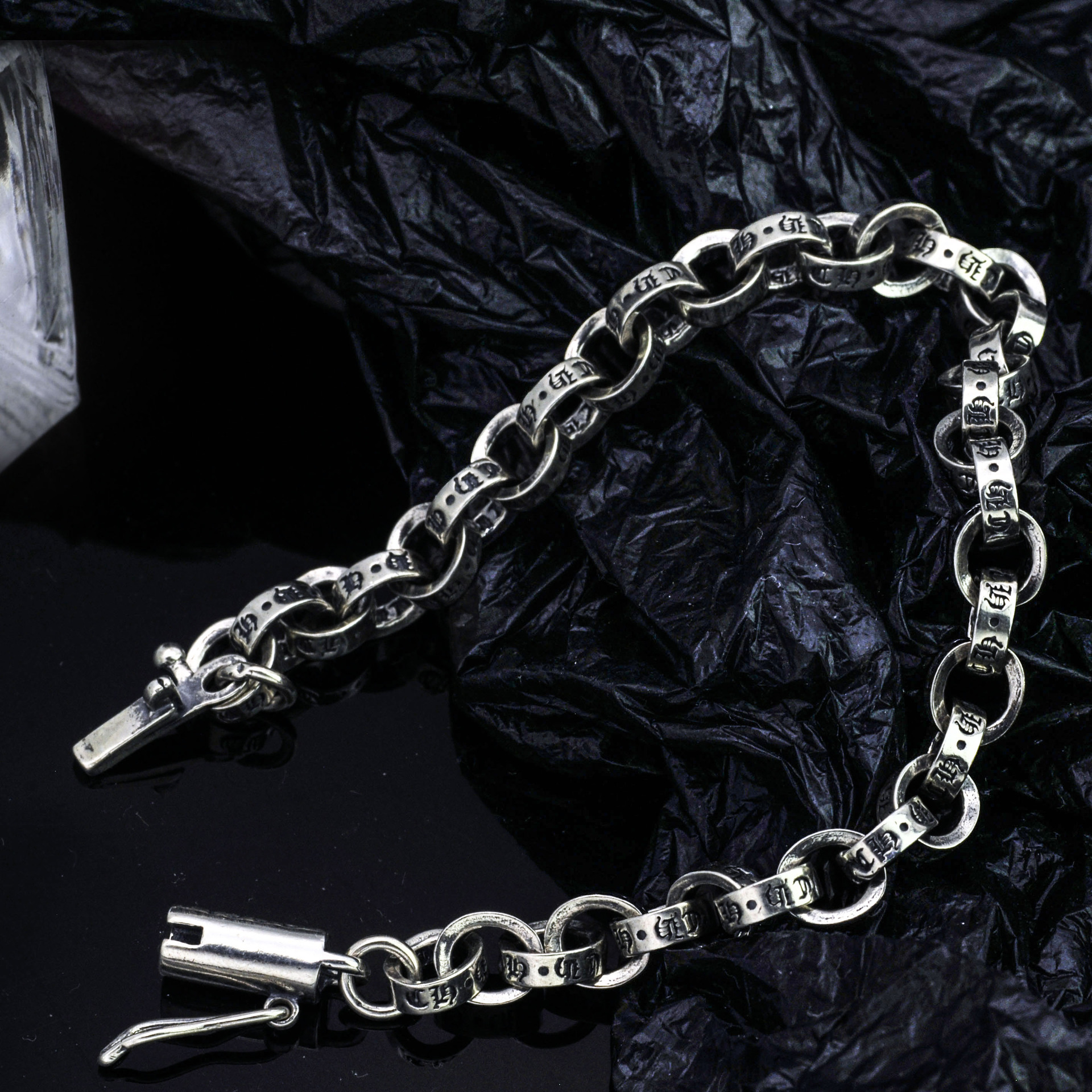 Bracciale semplice da uomo in argento sterling S925 con catena classica, catena ad incastro, regalo feste di compleanno, gioielli in stile moda hip-hop