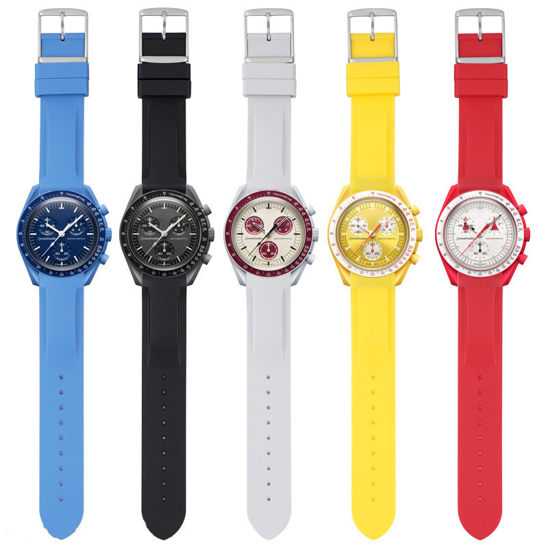 Watch Bands Curved End 20mm Rubber Strap Suitable for Moon Colorful band Fashion Acessories 220912268k