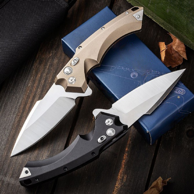 Hot H9603 X5 Flipper Folding Knife D2 Satin Blade CNC 6061-T6 Handle Outdoor Camping Hiking EDC Pocket Knives with Retail Box