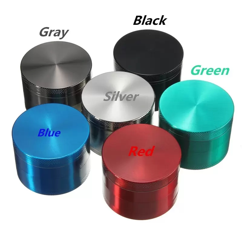 Grinder in metallo Grinder tabacco a 4 strati Accessori fumatori in lega di zinco Frantoio a 4 parti 40/50/55 / 63mm Vaporizzatore a secco in i