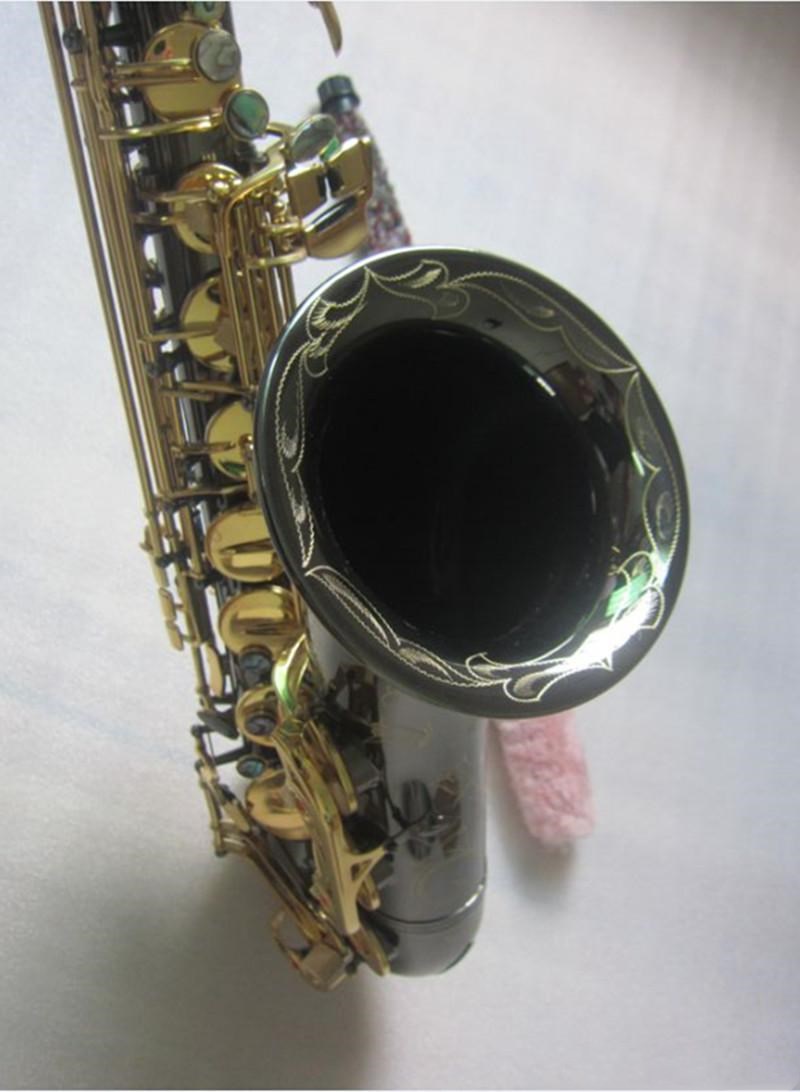 Varum￤rkesanpassad 802 Tenor Saxofon Sax B Flat Abalone Skivor Spela professionellt stycke Musik Black Sax Free Ship Musical Instrument