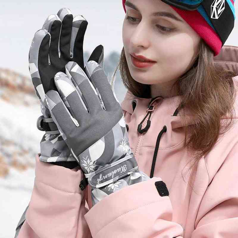 1 par as luvas de esqui 2 em 1 Aplicação de wide impermeabilizada Winter Sport Women Mittens for Motorbike 0909