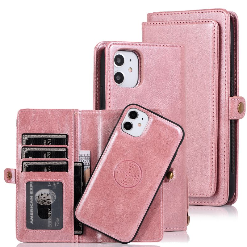 Multi -kaarttype Split lederen telefoonhoesjes voor iPhone 14 14Pro 13 12 11 Prevention Shells