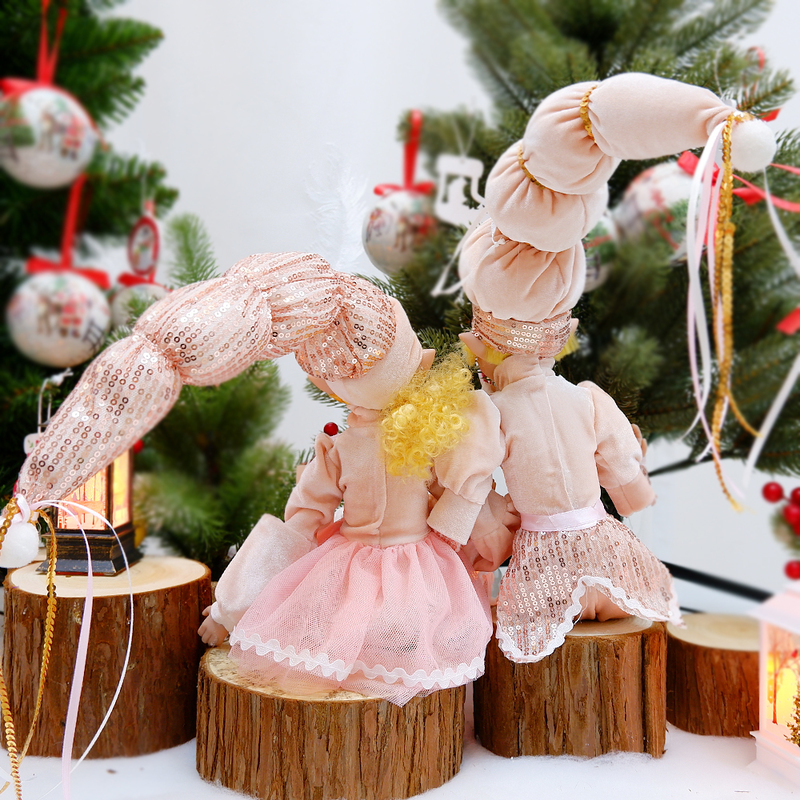 クリスマスデコレーションエルフカップルのぬいぐるみおもちゃクリスマスツリーペンダントドロップ装飾