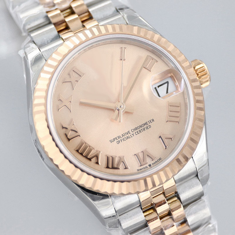 EWF 31 mm 278271 ETA A2688 Automatik-Damenuhr, zweifarbiges Roségold, Champagner, römisches Zifferblatt, JubileeSteel-Armband, Super Edition für Damen, Karte derselben Serie, Puretime F6