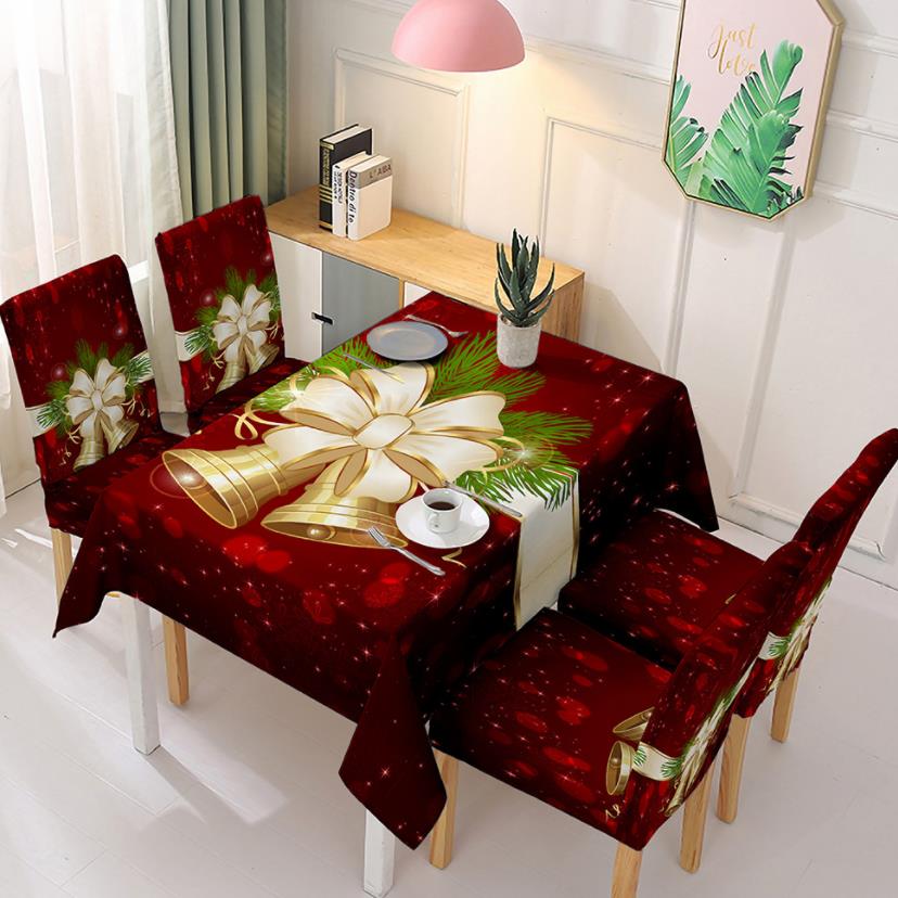 Décorations de noël nappe couverture de chaise décoration élastique une pièce chaise couverture absorbant cadeau