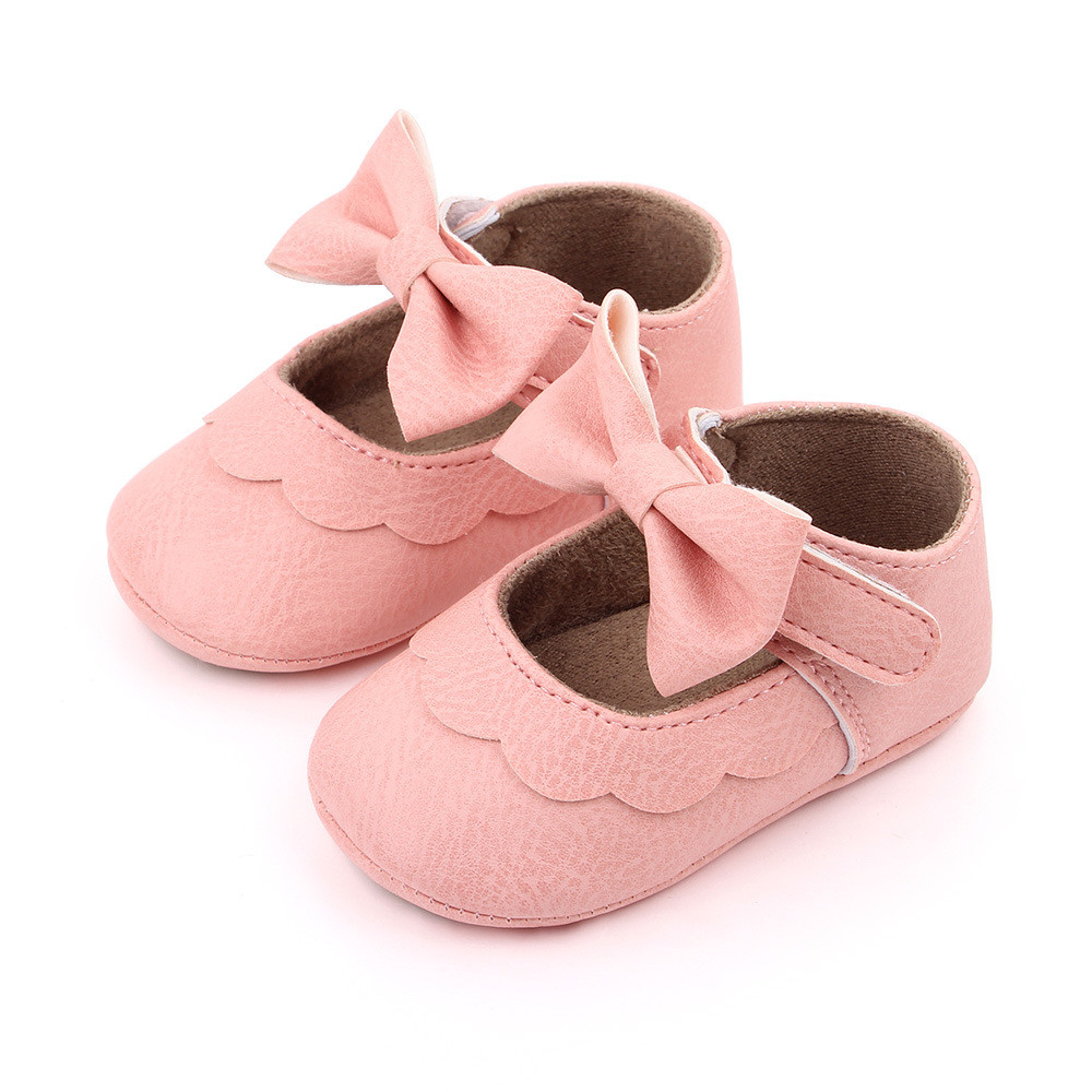 0-18M Baby First Walkers Girl Princess Dress Shoes Soft Sole Bow Knot Mary Jane Flats Anti-Slip Newborn Gifts Infant Toddler Girls Shoes