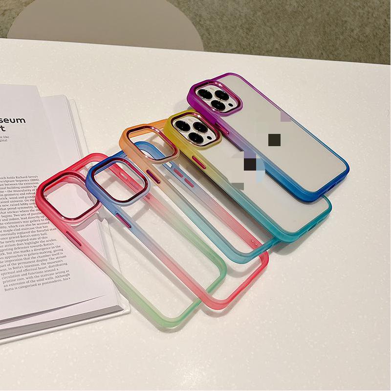 Two color gradient Metallic dazzle Phone Cases For iPhone 14 14Pro 13 12 11 prevention shells