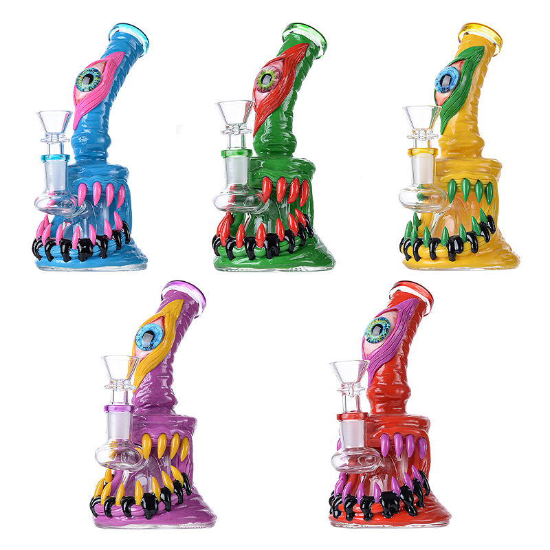 Unieke glazen bongs Halloween -stijl bedwelmende waterpijpen douchekop percolator octopus bongs olie dab rigs 14 mm vrouwelijke gewricht waterleidingen met kom