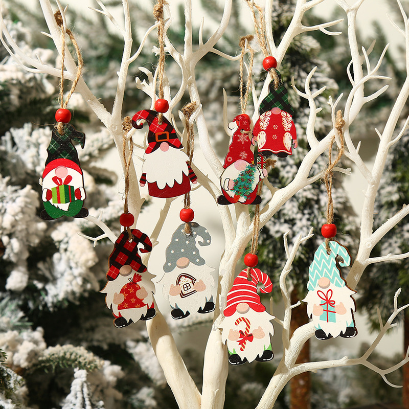 Décorations de Noël 9 / / boîte Pendentifs en bois Arbre de Noël Ornements suspendus pour la maison Enfants Cadeau Noel Navidad Decor 220912