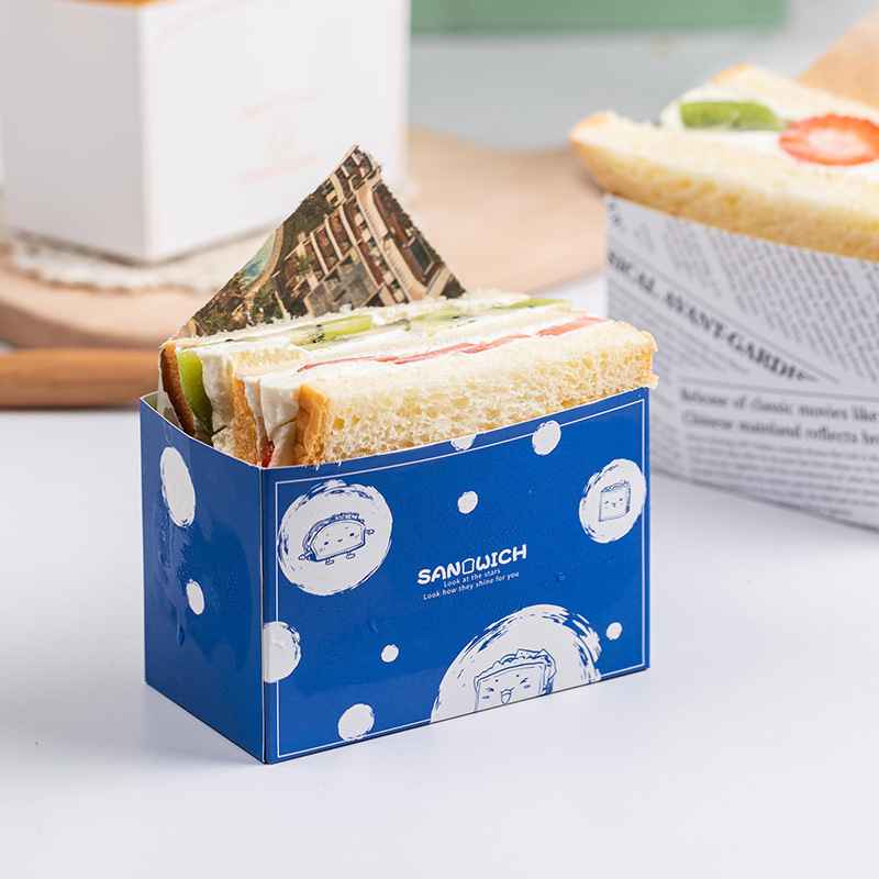 Geschenkpapier 50 Stück Lebensmittel Hamburger Verpackungsbox Ölbeständiger Kuchen Sand Bäckerei Brot Frühstück Wrapper Papier für Hochzeitsfeier Versorgung 220913