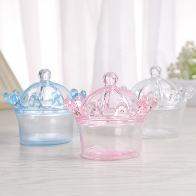 Emballage cadeau / Crownps Boîte à bonbons en plastique transparent creux Boîtes à bonbons avec des fournitures de fête en forme de couronne en plastique transparent 220913