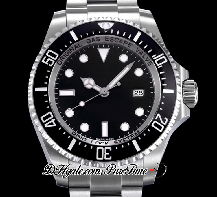 ARF V2 Sea Deep SH3135 Orologio da uomo automatico Lunetta in ceramica Quadrante nero Cassa in acciaio 904L e bracciale OysterSteel Super Edition Stessa serie Card Puretime A1