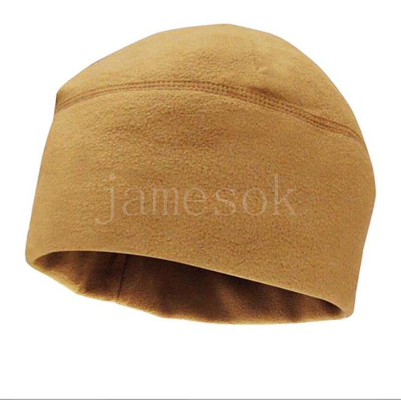 Men's Women's Unisex Winter Solid Color Soft Warm Skull Cap Polar Fleece Thickened Beanie Hat Windproof Outdoor DE750