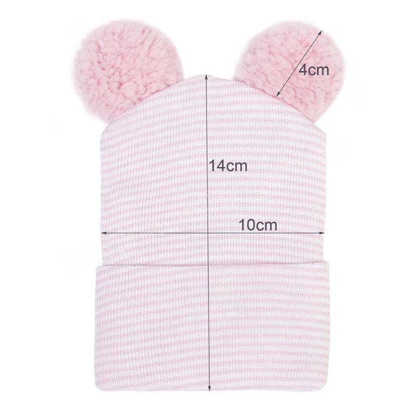 Berretto da neonato con orecchie Berretto da neonato a righe Regalo neonato Cappellino da bambino neonato accessori ragazze e ragazzi