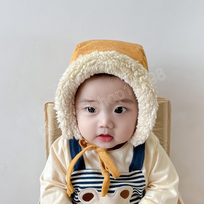 Baby-Wintermütze aus Lammwolle, warme Säuglingsmütze, Kindermütze für Jungen und Mädchen, Zubehör für Babyartikel, Kleinkindmütze, 3–24 Monate