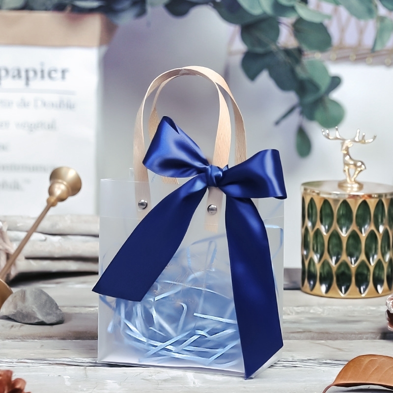 Present Wrap 5/Presentväska med Bow Ribbon Souvenir Tote Bag Wedding Favors For Gäster Transparent Candy Boxes Party Distributions Bags 220913