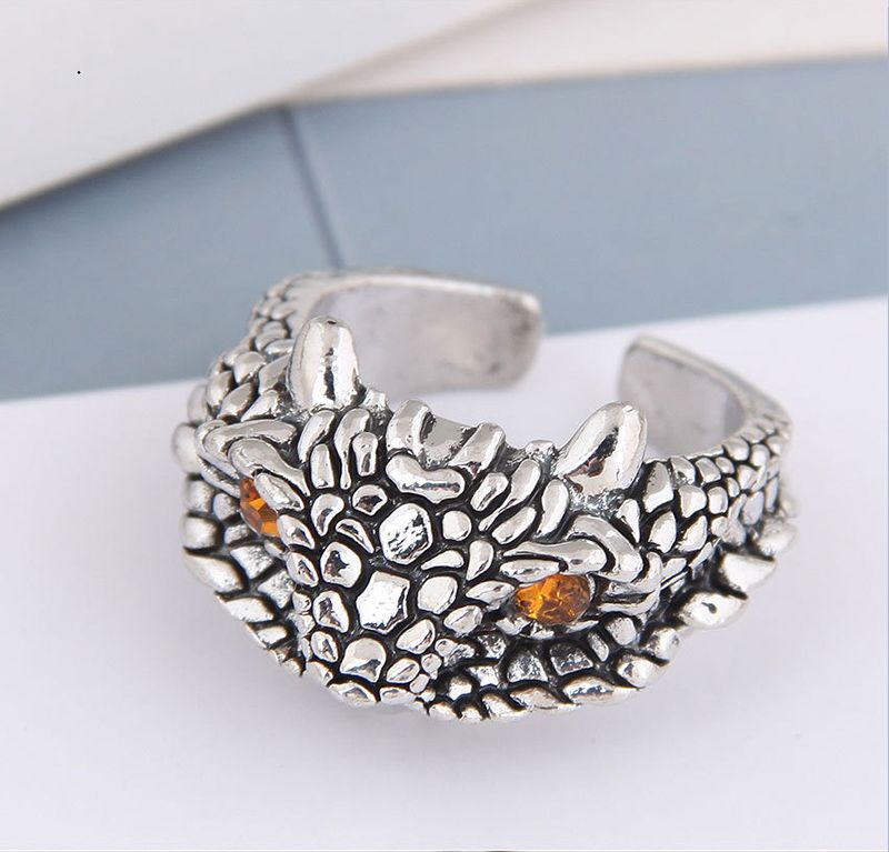 Fashion Men Cluster Rings Silver Color Alloy Steel Vintage Octopus Snake Head Ring onregelmatig patroon Trendy accessoires