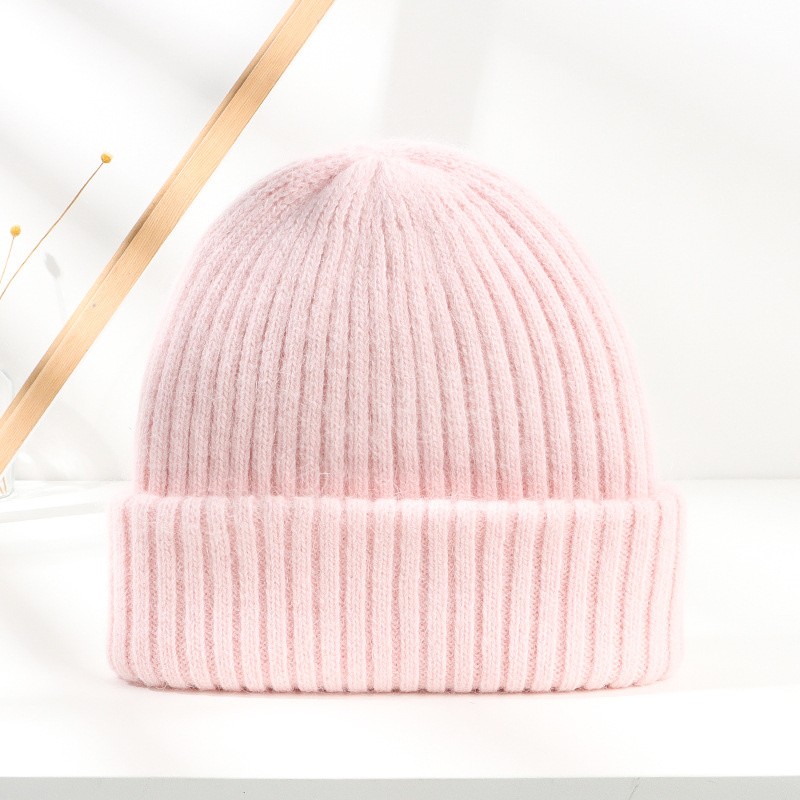 Chapeaux pour femmes hiver automne extérieur garder au chaud épais fourrure de lapin tricoté laine chapeau Streetwear Bonnet