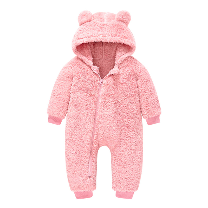 Rompers Cute Plush Bear Baby Rompers Toddler Girl Overall Jumpsuit Spring Autumn Hooded Zipper Baby Boys Romper Infant Crawling Clothing 220913