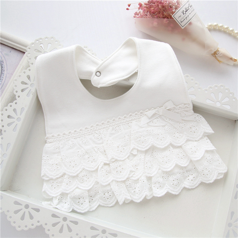 Baby Bibs Girls Cotton Newborn Princess Lace Bow Bibs Cute Burp Cloth Infant Saliva Towels Baby Feeding Supplies