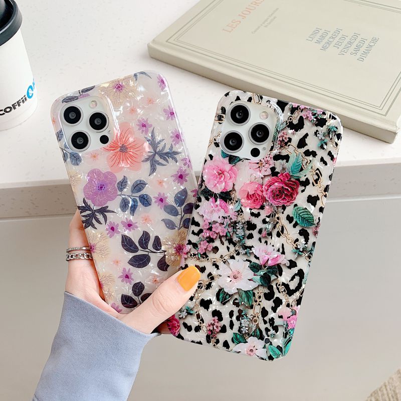 Flower Shell Pattern Telefle Case na iPhone 14 14pro 13 12 11 Skorupy zapobiegawcze