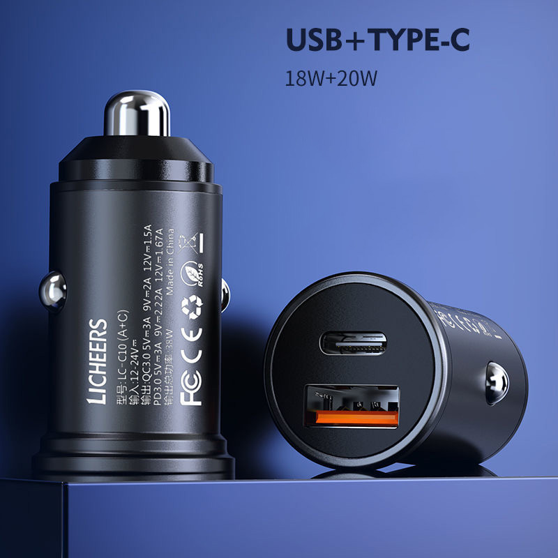 Car Charger Dual Usb Car Portable Fast Charging Multifunction Cigarette Lighter Converter Plug Power Adapter