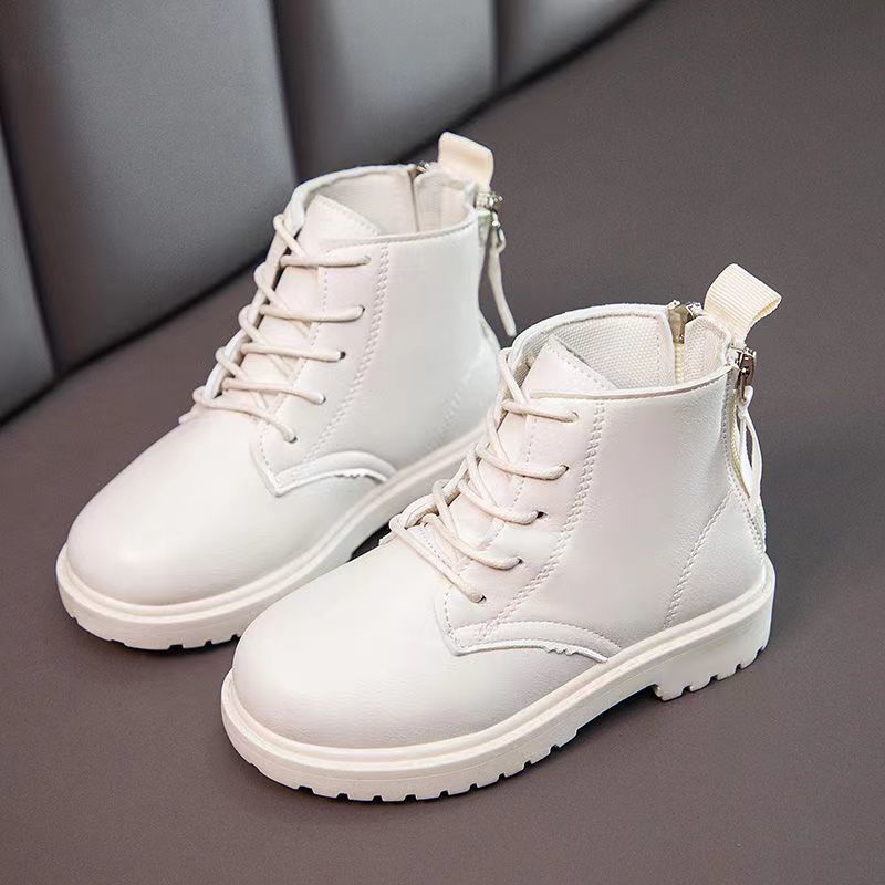 Bottes d'hiver filles neige Plus coton chaud chaussures en cuir imperméable haut haut épais bas mode enfants princesse 27-36 220913