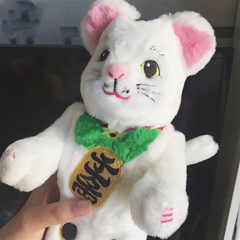 ألعاب جديدة Bearbrick 400 ٪ White Plush Fortune Cat 10 ملايين Liang Build Build Bear Tide Doll Ornament Doll 28cm