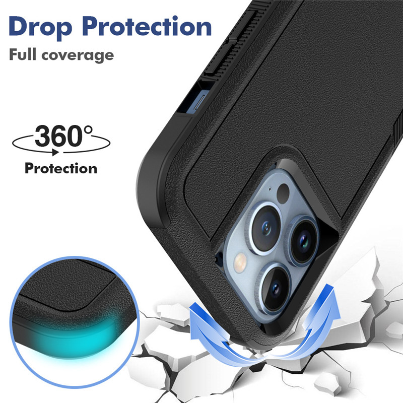 Shockproof Armor Phone Cases For iPhone11 12 13 /Pro/Max/Promax/xr/xsmax 2 In 1 Hard PC Soft TPU Full Cover Case