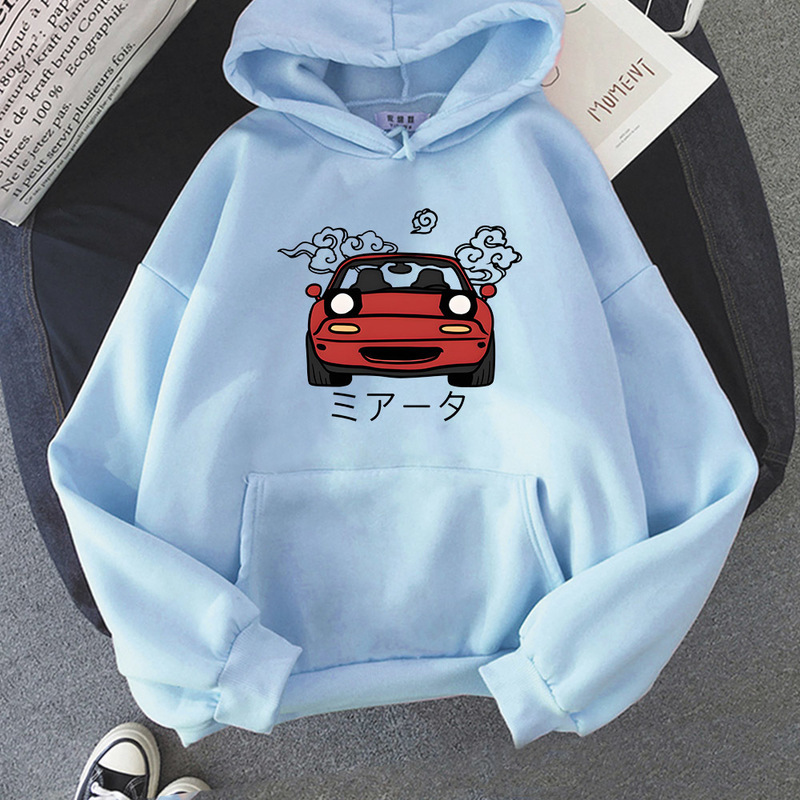 Mens Hoodies Moletons Anime Inicial D Hoodie JDM Japonês Automotivo Miata MX5 Impresso Hoody Mulheres Crewneck Moletons Homens Manga Longa Pulôver Tops 220912