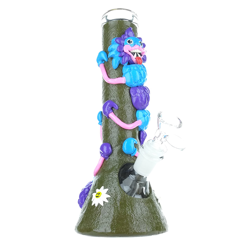 BEAKER BEAKER BEAKER SASE Acqua SASE Acqua Bong d'acqua di vetro erba secca Monster Monster Divertente Halloween Halloween Bongs Bongs pesante pipe d'acqua becher