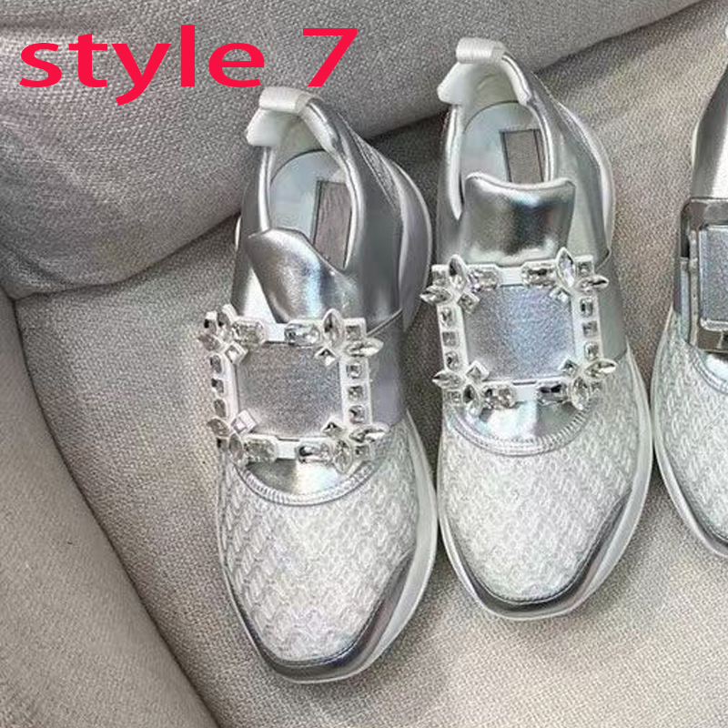 bianco Scarpe casual da donna Pelle da viaggio Sneaker con fibbia quadrata 100% pelle bovina da donna Designer con suola spessa Scarpe da ginnastica da corsa Scarpe da ginnastica da donna con plateau taglia 35-39-40