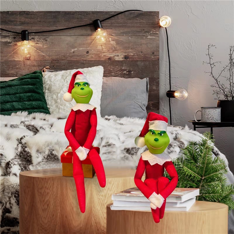 Jul Grinch Toys Green Monster Plush Doll för pojkar och flickor Merry Xmas nyår Heminredningar7037456
