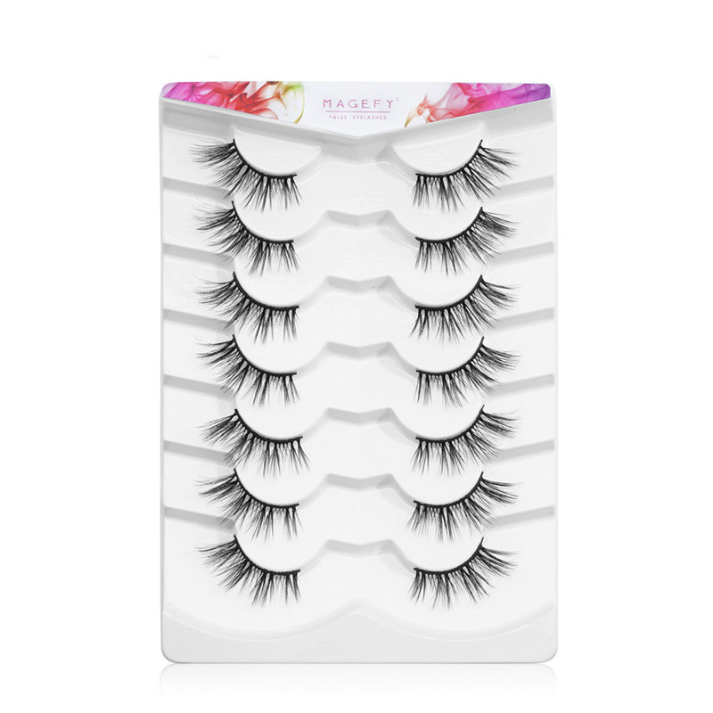 Natural Half Eyelashes Extension 3D Faux Mink Lashes Makeup Dramatic Look Wispy Lashes For Beauty