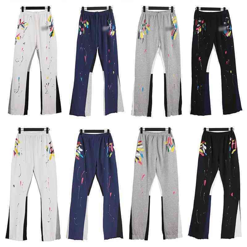 Sweatpant Designer Galleries Deptts Handmålade fläckiga lapptäckbyxor som drabbade män Kvinnor High Street Guards Lossa något blossed casual CCKZ 2ulj 2ulj