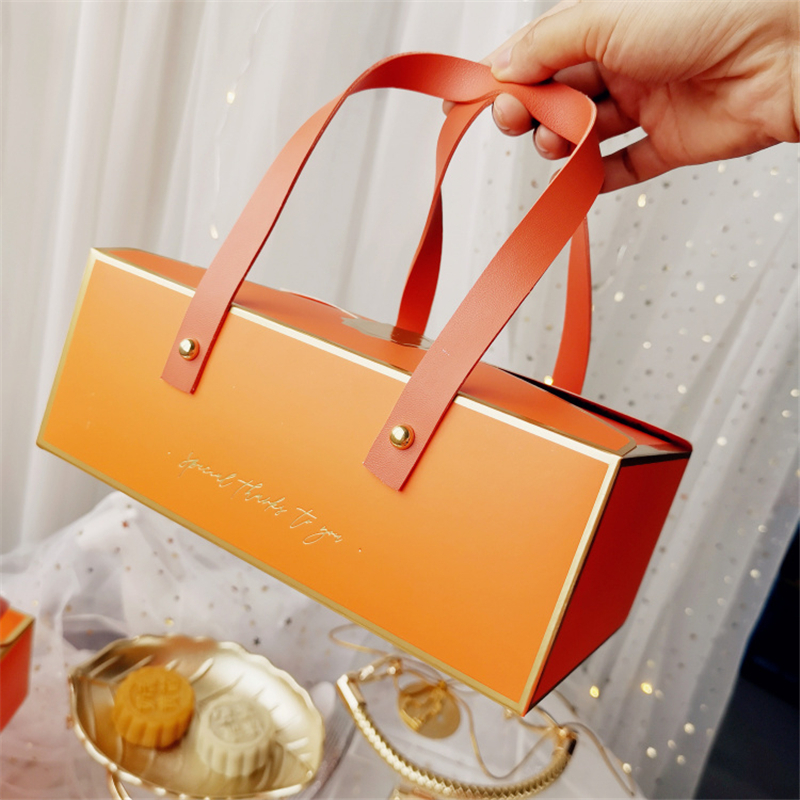 ギフトラップStobag ブロンズポータブルペーパーボックスレザーポータブルロープチョコレートキャンディーパッケージ誕生日パーティー年ギフト装飾220913