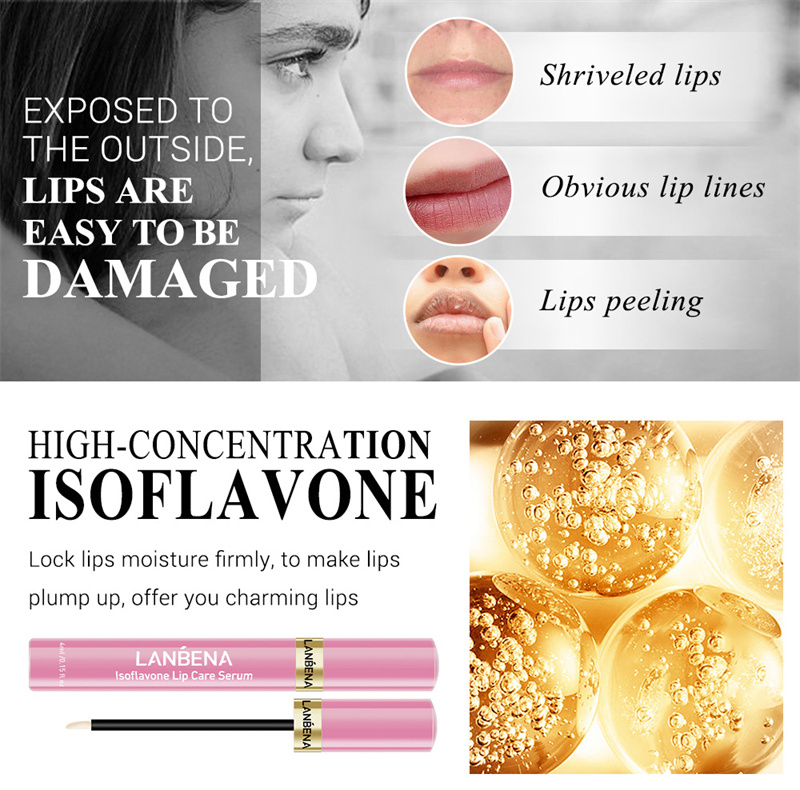 Lanbena Lip Care Serum Surowica naprawa warg Plumper Zmniejsz Maskę usta drobne linie Zwiększ krem ​​nawilżający 